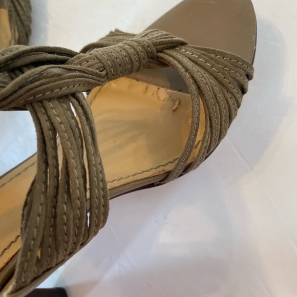 Nine West tan suede strappy zipper back open toe heels shoes size 6 1/2 M - Picture 9 of 9